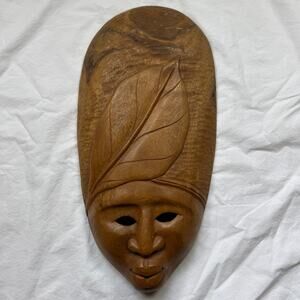 African Tribal Mask Carved Wood Folk Art Lloyd Parker Style Wall Decor